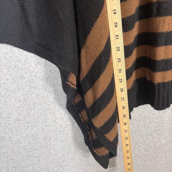 Peruvian Connection 100% Alpaca Poncho OS Turtleneck Black Gold Rust Comfy Cozy - Picture 4 of 9